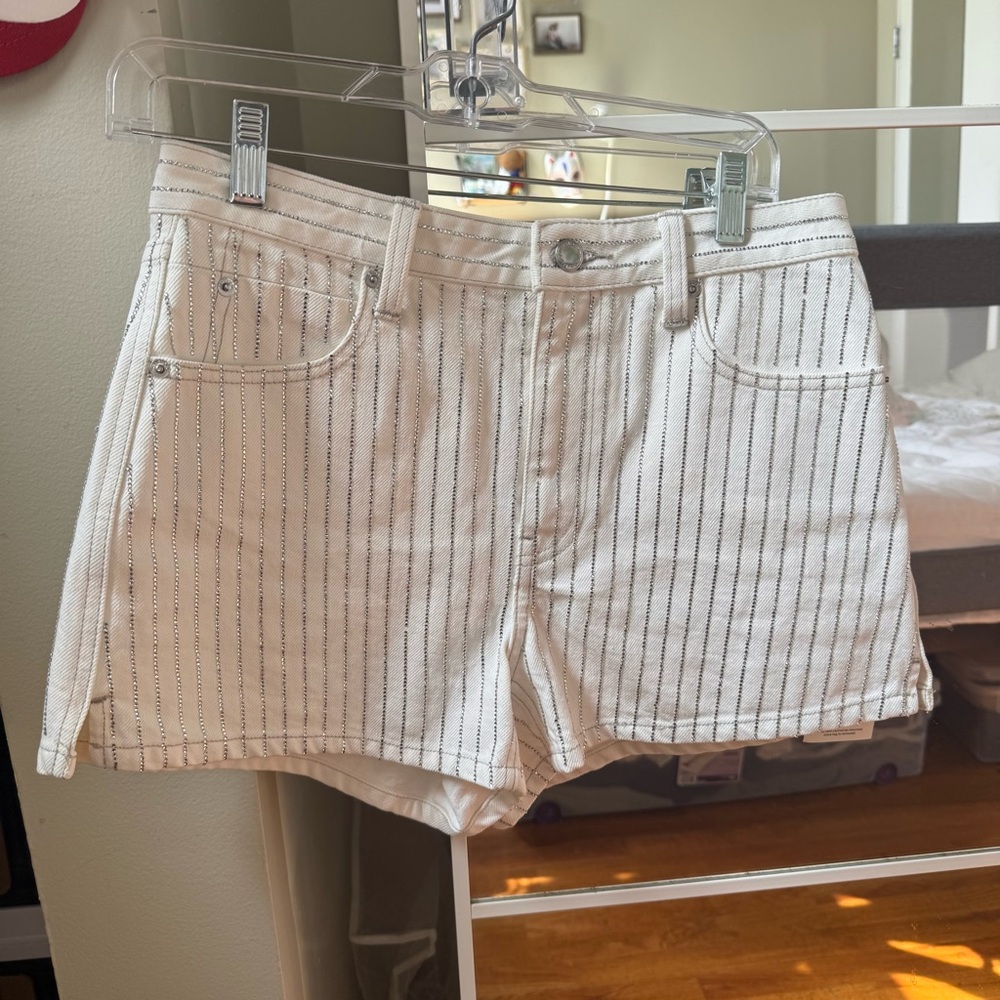 Alexander Wang Crystal Stripe Shorts